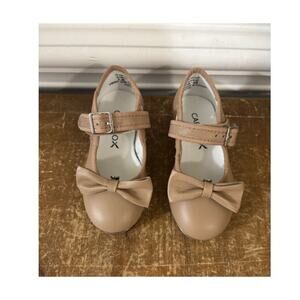 Capezio Mary Jane Tap Shoe Little Girl Toddler Size 7 Bow Nude NEW